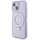Guess Ring Stand Script Glitter MagSafe case for iPhone 15 Plus / 14 Plus - purple