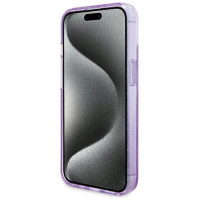 Guess Ring Stand Script Glitter MagSafe case for iPhone 15 Plus / 14 Plus - purple