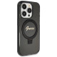 Guess Ring Stand Script Glitter MagSafe case for iPhone 15 Pro Max - black