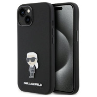 Karl Lagerfeld Silicone Ikonik Metal Pin case for iPhone 15 - black