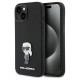 Karl Lagerfeld Silicone Ikonik Metal Pin case for iPhone 15 - black