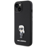 Karl Lagerfeld Silicone Ikonik Metal Pin case for iPhone 15 - black