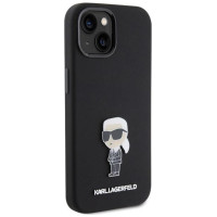 Karl Lagerfeld Silicone Ikonik Metal Pin case for iPhone 15 - black