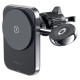 Acefast D18 car holder with MagSafe / Qi inductive charger + USB-A USB-C cable - black