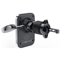 Acefast D18 car holder with MagSafe / Qi inductive charger + USB-A USB-C cable - black