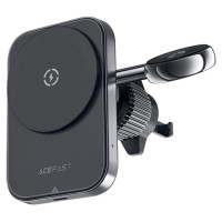 Acefast D18 car holder with MagSafe / Qi inductive charger + USB-A USB-C cable - black