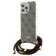 Guess Crossbody Cord 4G Print case for iPhone 15 Pro Max - brown