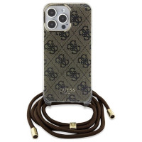 Guess Crossbody Cord 4G Print case for iPhone 15 Pro Max - brown