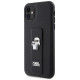 Karl Lagerfeld Gripstand Saffiano Karl&Choupette Pins case for iPhone 11 / Xr - black