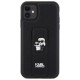 Karl Lagerfeld Gripstand Saffiano Karl&Choupette Pins case for iPhone 11 / Xr - black