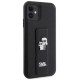 Karl Lagerfeld Gripstand Saffiano Karl&Choupette Pins case for iPhone 11 / Xr - black