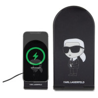 Karl Lagerfeld Ikonik MagSafe 15W inductive charger, foldable 2in1 - black