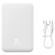 Baseus Magnetic Mini 20000 mAh 20W power bank - white + USB-C / USB-C cable