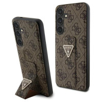 Guess GUHCS24SPGS4TDW S24 S921 brown/brown hardcase Grip Stand 4G Triangle Strass