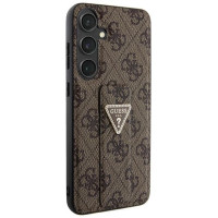 Guess GUHCS24SPGS4TDW S24 S921 brown/brown hardcase Grip Stand 4G Triangle Strass