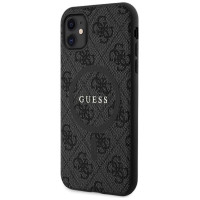 Guess GUHMN61G4GFRK iPhone 11 6.1" / Xr black/black hardcase 4G Collection Leather Metal Logo MagSafe