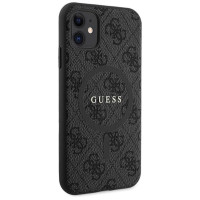 Guess GUHMN61G4GFRK iPhone 11 6.1" / Xr black/black hardcase 4G Collection Leather Metal Logo MagSafe