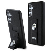 Karl Lagerfeld Gripstand Saffiano Karl&Choupette Pins case for Samsung Galaxy S24 - black
