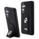 Karl Lagerfeld Gripstand Saffiano Karl&Choupette Pins case for Samsung Galaxy S24 - black