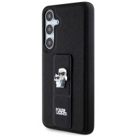 Karl Lagerfeld Gripstand Saffiano Karl&Choupette Pins case for Samsung Galaxy S24 - black