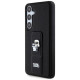 Karl Lagerfeld Gripstand Saffiano Karl&Choupette Pins case for Samsung Galaxy S24 - black
