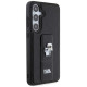 Karl Lagerfeld Gripstand Saffiano Karl&Choupette Pins case for Samsung Galaxy S24 - black
