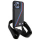 BMW M Edition Carbon Tricolor Lines & Strap case for iPhone 15 Pro - black