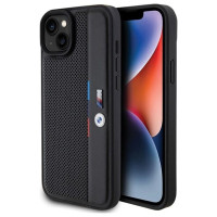BMW Perforated Tricolor Line case for iPhone 15 Plus / 14 Plus - black