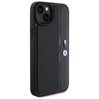 BMW Perforated Tricolor Line case for iPhone 15 Plus / 14 Plus - black