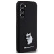 Karl Lagerfeld Silicone Choupette Metal Pin case for Samsung Galaxy S23+ - black