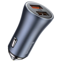 Baseus Golden Contactor Pro 2x USB-A 40W car charger QC SCP FCP AFC - gray