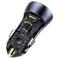 Baseus Golden Contactor Pro 2x USB-A 40W car charger QC SCP FCP AFC - gray