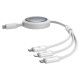 Baseus Free2Draw CB000084 retractable USB-C - Lightning / USB-C / micro USB cable 100W 1.1m - white
