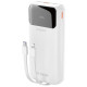 Dudao K15Pro Power Bank 20000mAh 22.5W PD USB-C / USB-A / Built-in Lightning and USB-C Cables - White