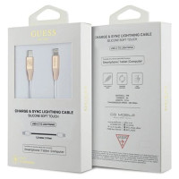 Guess Ebossed Logo USB-C / Lightning cable 1.5m fast charging - gold