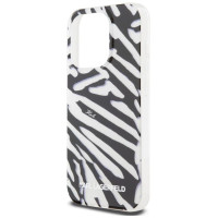 Karl Lagerfeld IML Zebra Pattern & Cord case for iPhone 15 Pro - black