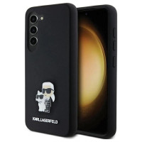 Karl Lagerfeld Silicone Karl&Choupette Metal Pin case for Samsung Galaxy S24 - black