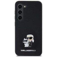 Karl Lagerfeld Silicone Karl&Choupette Metal Pin case for Samsung Galaxy S24 - black