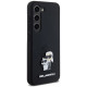 Karl Lagerfeld Silicone Karl&Choupette Metal Pin case for Samsung Galaxy S24 - black