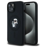 Karl Lagerfeld Silicone Karl&Choupette MagSafe case for iPhone 15 Plus / 14 Plus - black