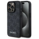 Karl Lagerfeld Leather Monogram Metal Logo case for iPhone 15 Pro Max - black