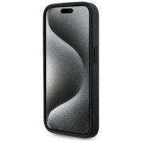 Karl Lagerfeld Leather Monogram Metal Logo case for iPhone 15 Pro Max - black