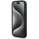 Karl Lagerfeld Leather Monogram Metal Logo case for iPhone 15 Pro Max - black