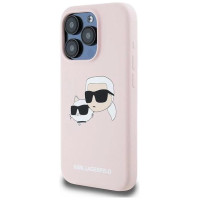 Karl Lagerfeld Silicone Karl&Choupette MagSafe case for iPhone 15 Pro Max - pink