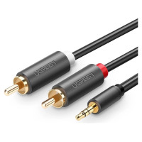 Ugreen AV102 10772 cable 3.5 mm mini jack (male) / 2RCA (male) 1m - gray