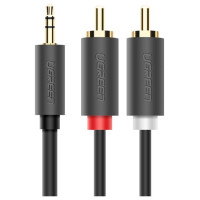 Ugreen AV102 10512 cable 3.5 mm mini jack (male) / 2RCA (male) 3m - gray