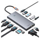 Baseus HUB Baseus PortalJoy Series 13in1 USB-C - 2x HDMI / DP / VGA / USB-A 3.1 / USB-C 3.1 / USB-A 2.0 / PD / RJ45 / SD / TF / AUX - gray