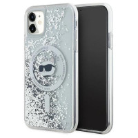 Karl Lagerfeld Liquid Glitter Choupette Head MagSafe Case for iPhone 11 / Xr - Transparent