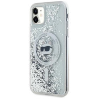 Karl Lagerfeld Liquid Glitter Choupette Head MagSafe Case for iPhone 11 / Xr - Transparent