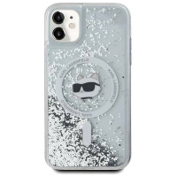 Karl Lagerfeld Liquid Glitter Choupette Head MagSafe Case for iPhone 11 / Xr - Transparent